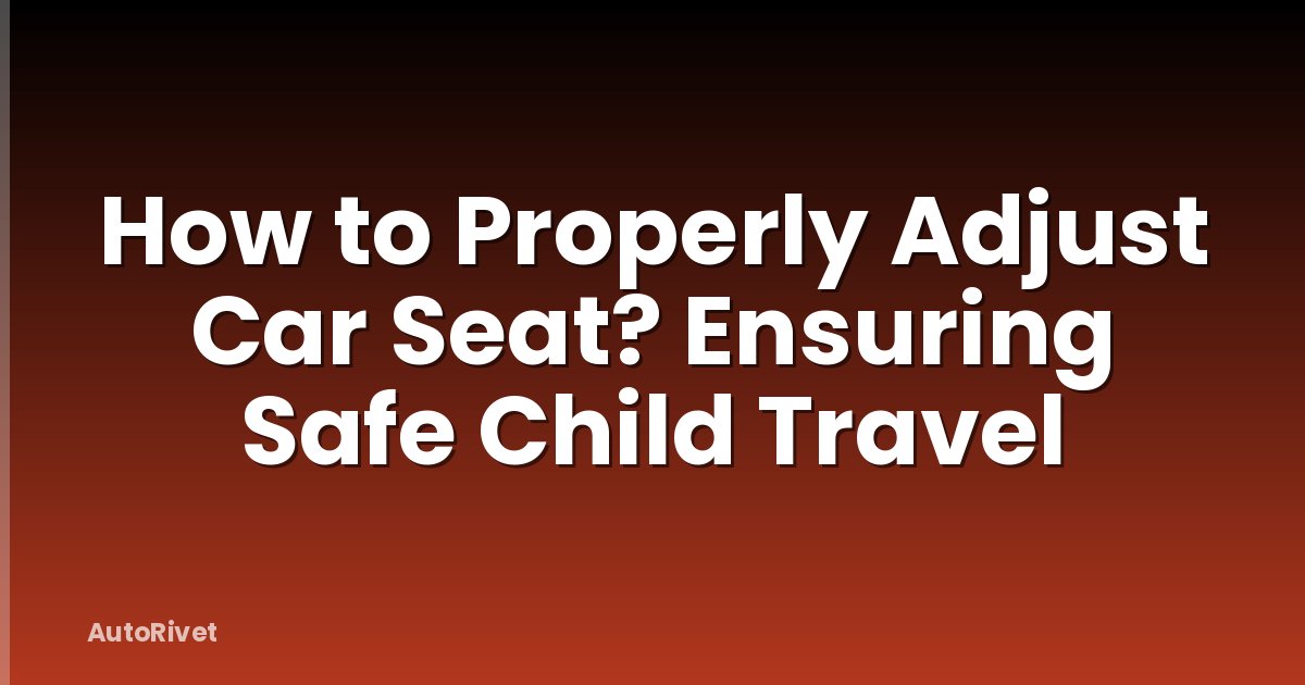How to Properly Adjust Car Seat? Ensuring Safe Child Travel