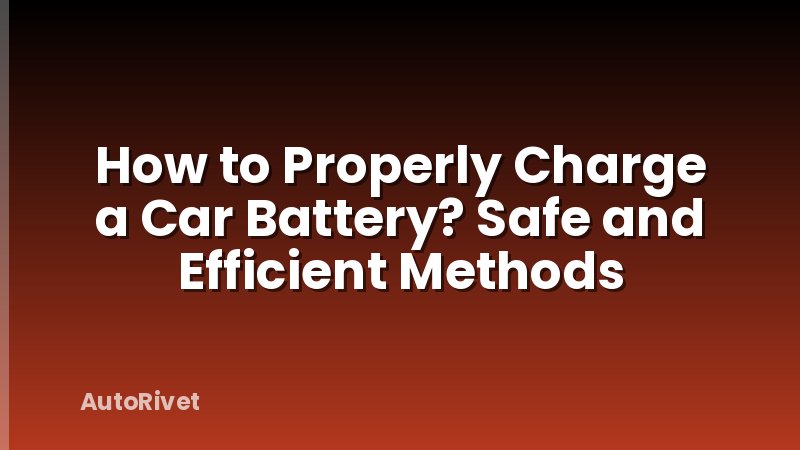 How to Properly Charge a Car Battery? Safe and Efficient Methods