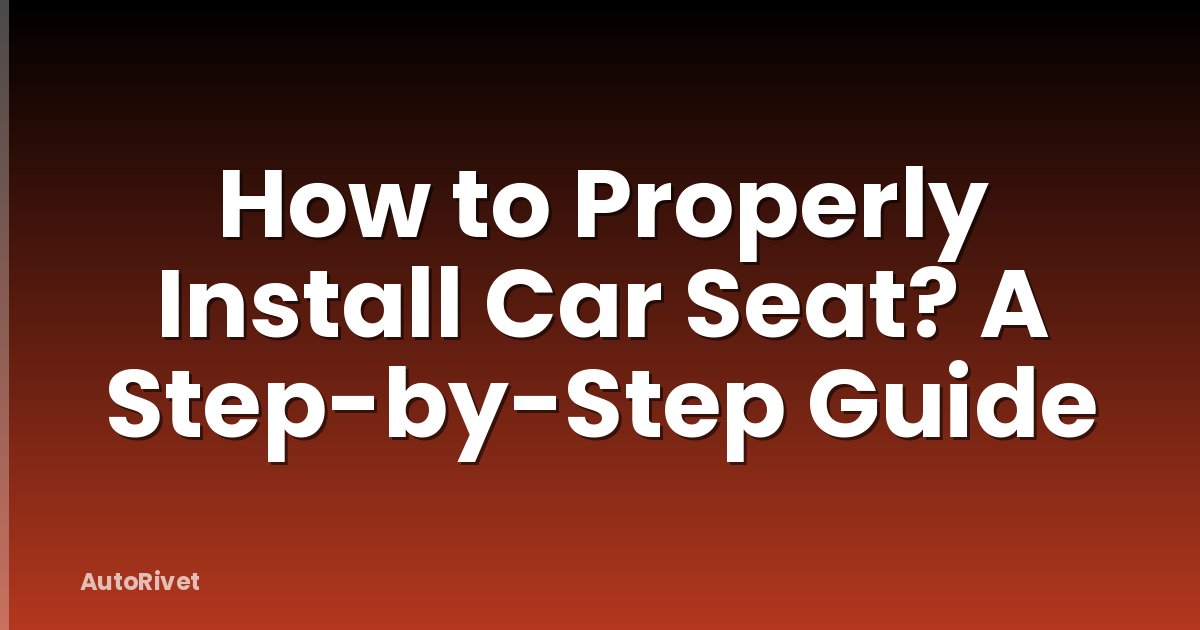 How to Properly Install Car Seat? A Step-by-Step Guide