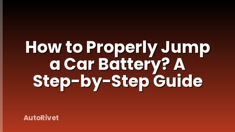 How to Properly Jump a Car Battery? A Step-by-Step Guide