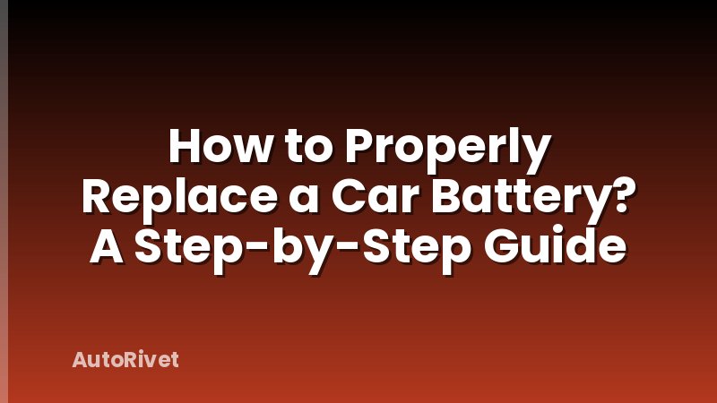 How to Properly Replace a Car Battery? A Step-by-Step Guide