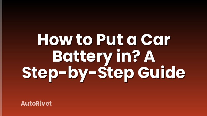 How to Put a Car Battery in? A Step-by-Step Guide
