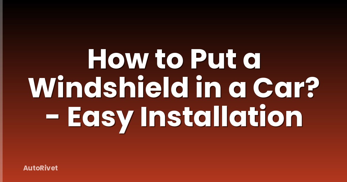 How to Put a Windshield in a Car? - Easy Installation