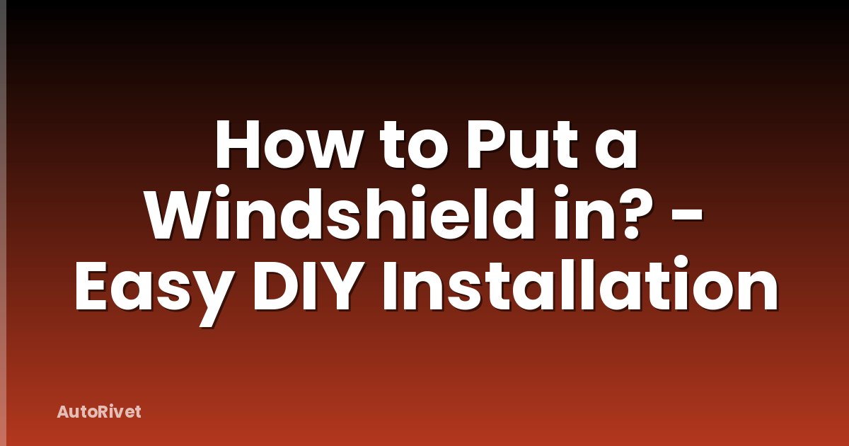How to Put a Windshield in? - Easy DIY Installation