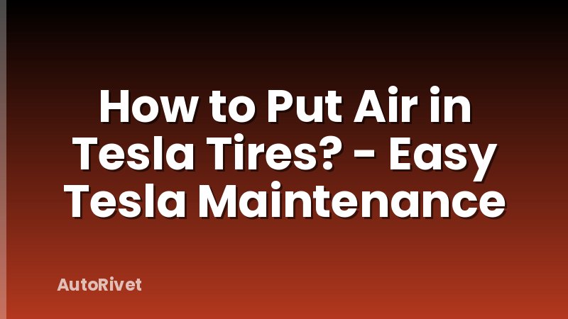 How to Put Air in Tesla Tires? - Easy Tesla Maintenance