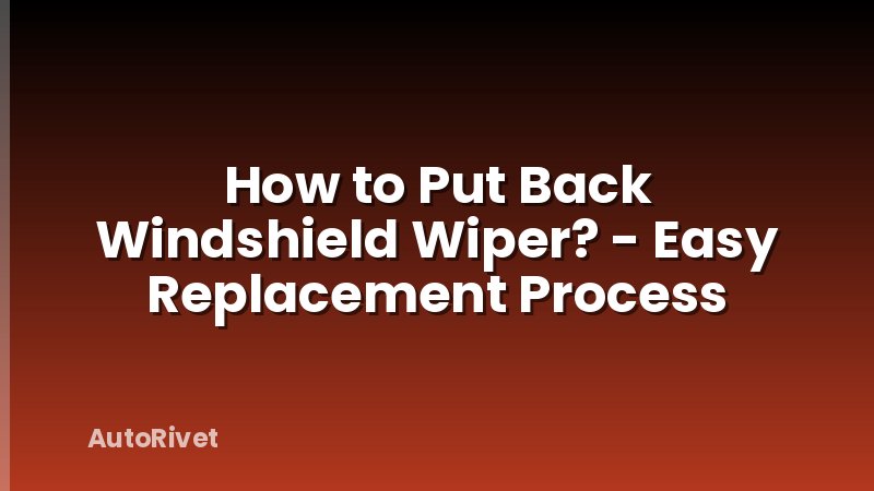 How to Put Back Windshield Wiper? - Easy Replacement Process