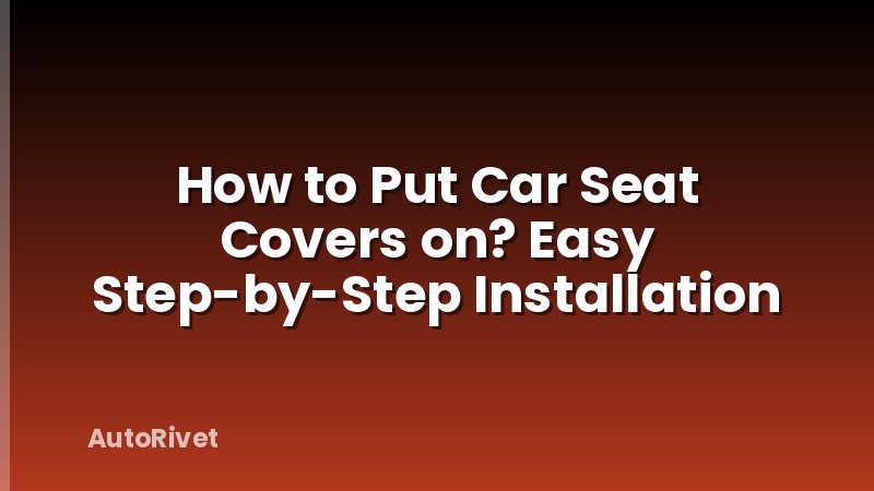 How to Put Car Seat Covers on? Easy Step-by-Step Installation