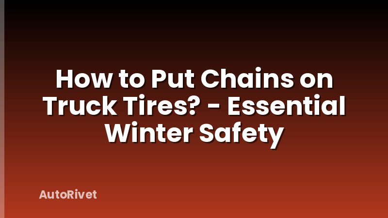 How to Put Chains on Truck Tires? - Essential Winter Safety