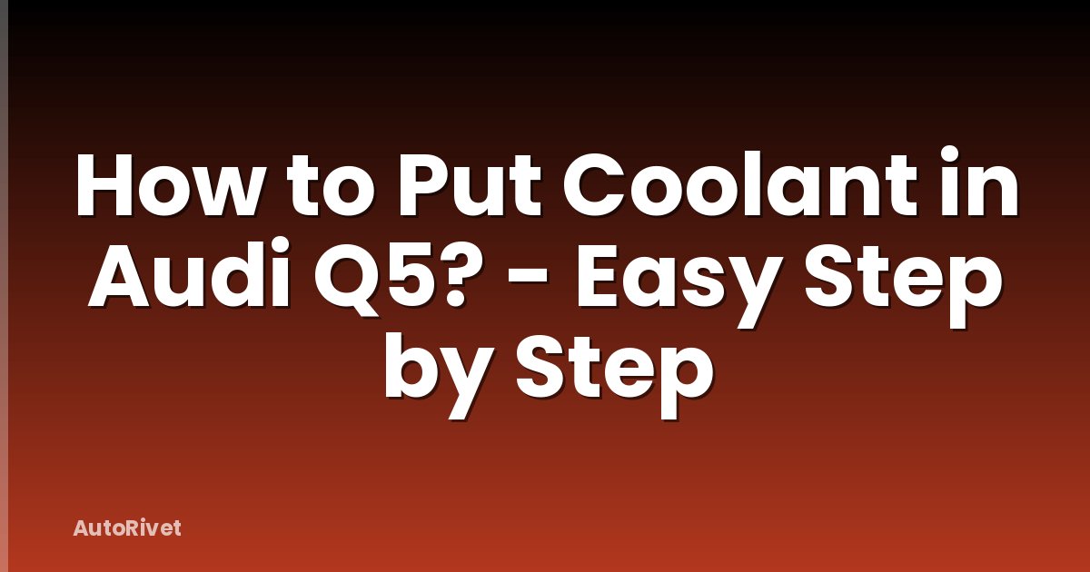 How to Put Coolant in Audi Q5? - Easy Step by Step