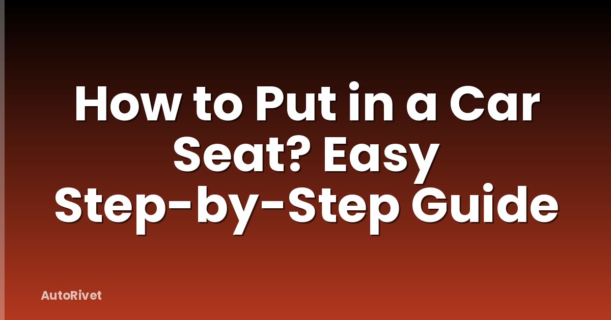 How to Put in a Car Seat? Easy Step-by-Step Guide