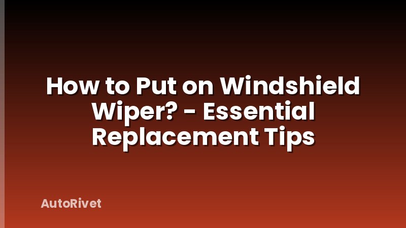 How to Put on Windshield Wiper? - Essential Replacement Tips