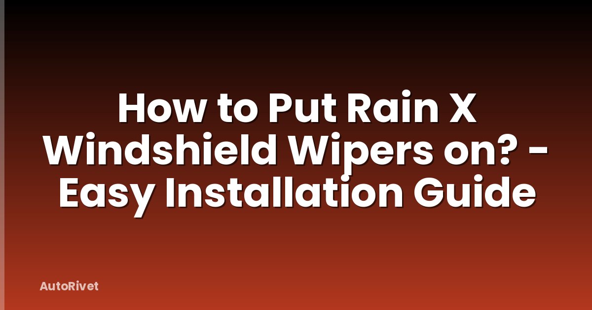 How to Put Rain X Windshield Wipers on? - Easy Installation Guide