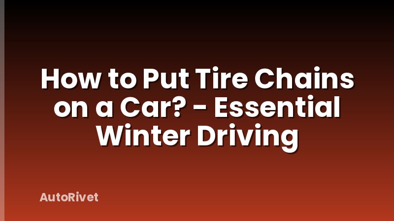 How to Put Tire Chains on a Car? - Essential Winter Driving