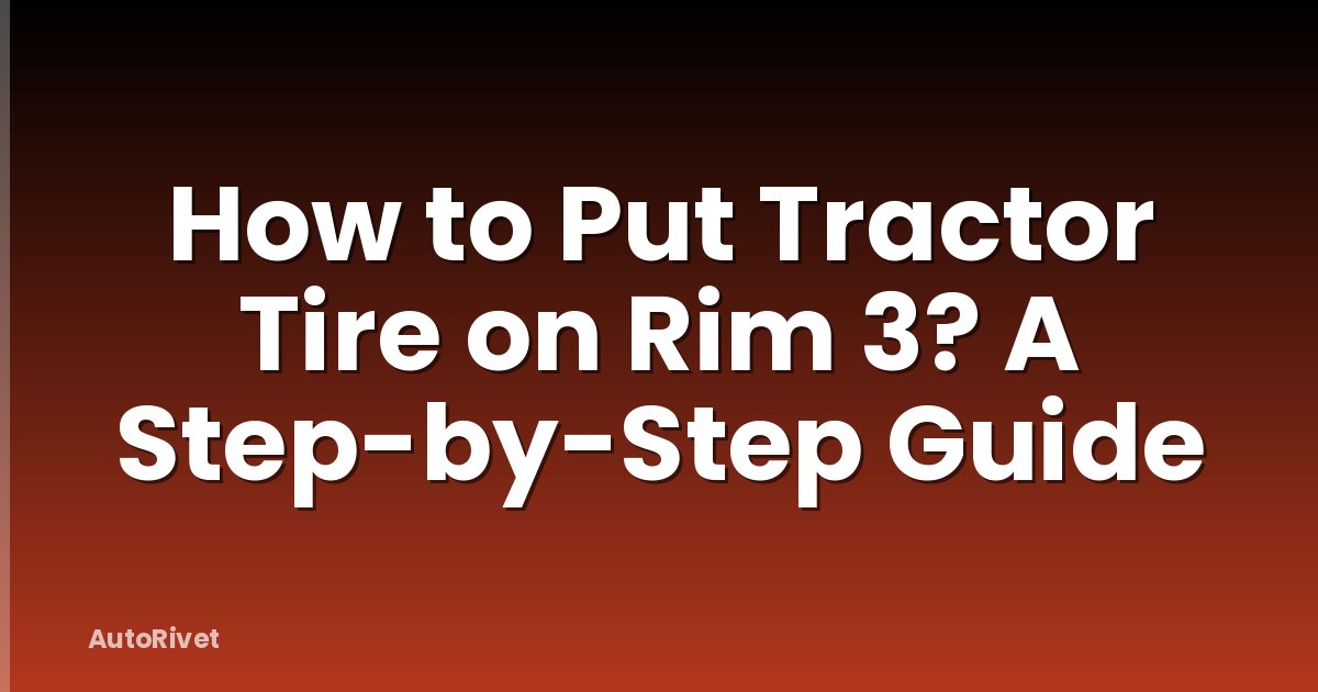 How to Put Tractor Tire on Rim 3? A Step-by-Step Guide
