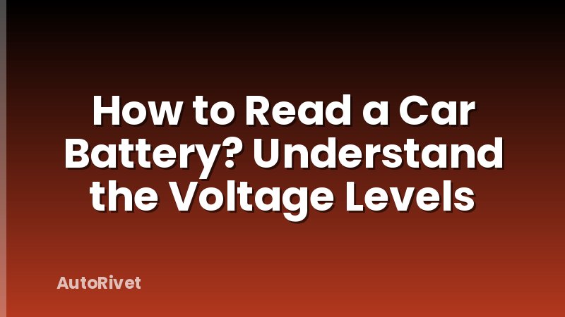How to Read a Car Battery? Understand the Voltage Levels
