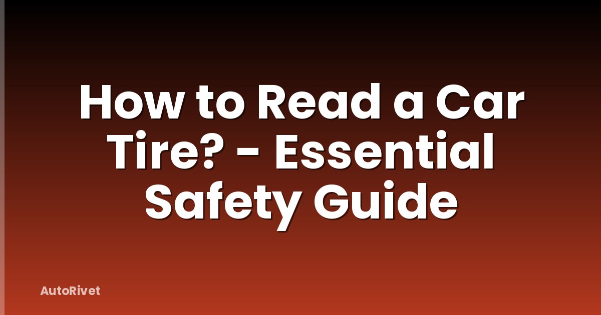 How to Read a Car Tire? - Essential Safety Guide