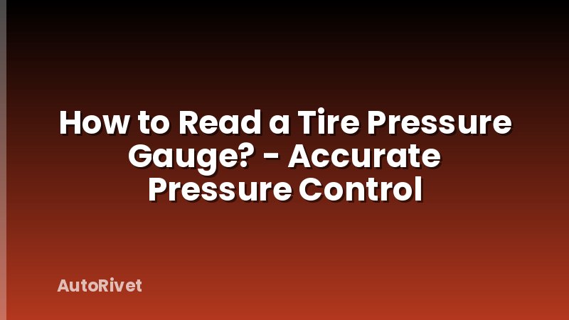 How to Read a Tire Pressure Gauge? - Accurate Pressure Control