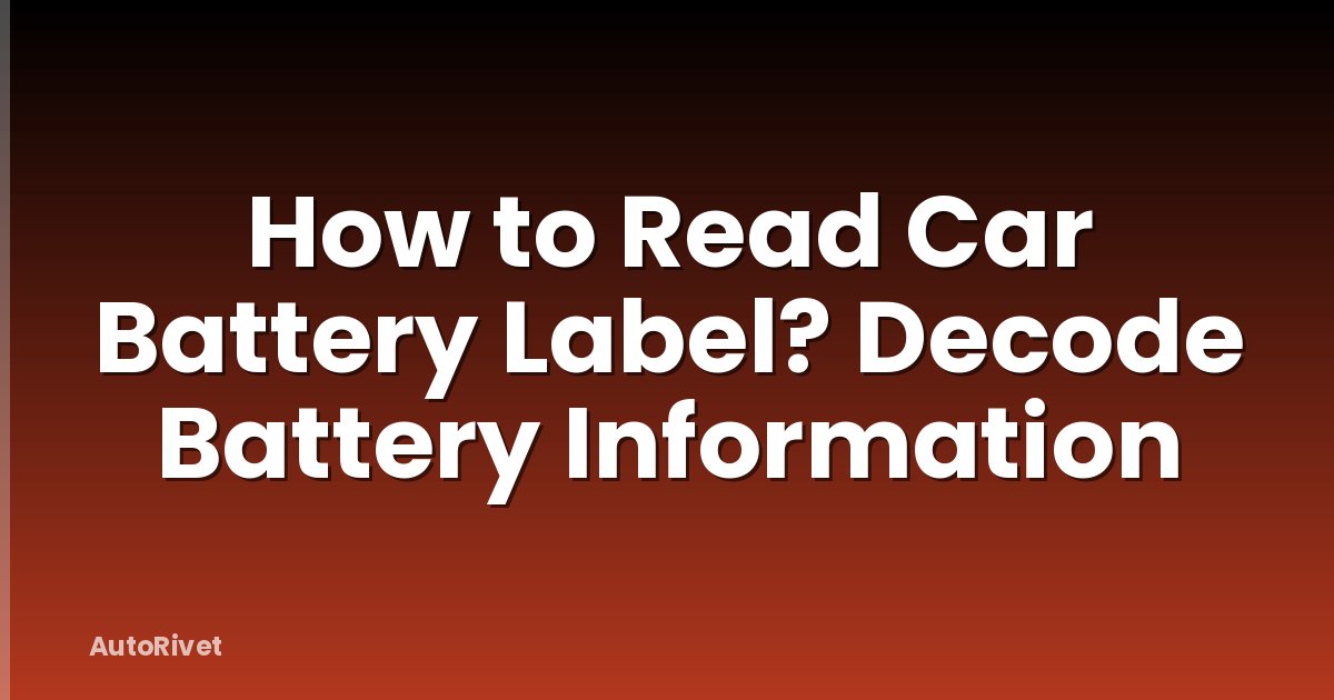 How to Read Car Battery Label? Decode Battery Information