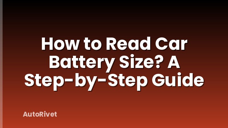 How to Read Car Battery Size? A Step-by-Step Guide
