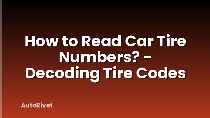 How to Read Car Tire Numbers? - Decoding Tire Codes