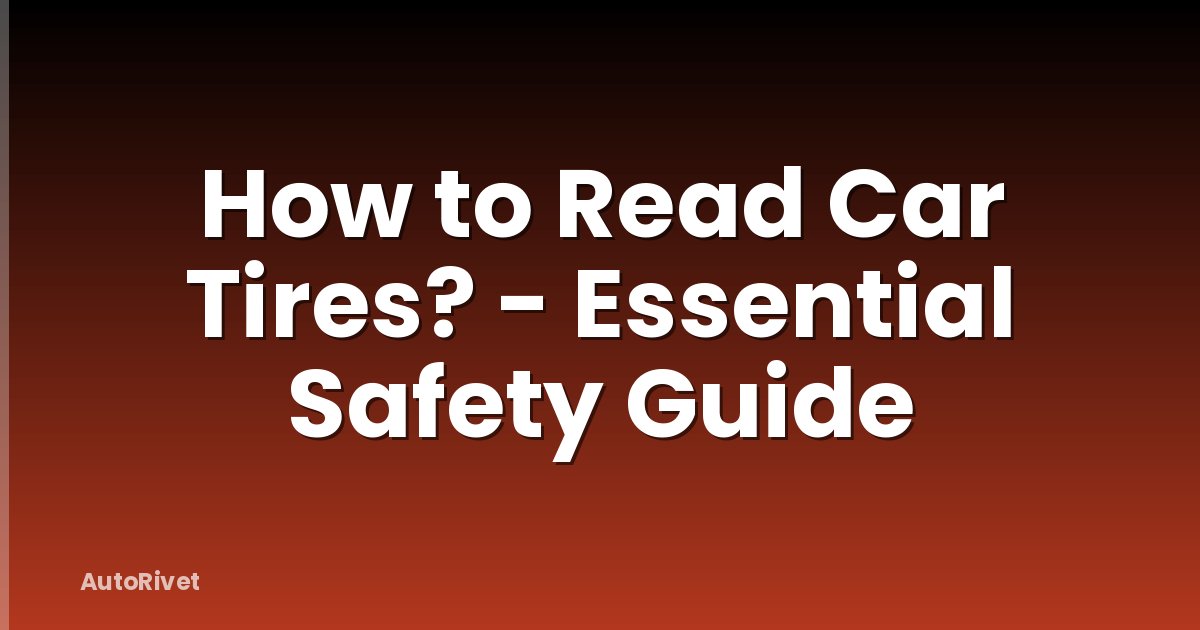 How to Read Car Tires? - Essential Safety Guide