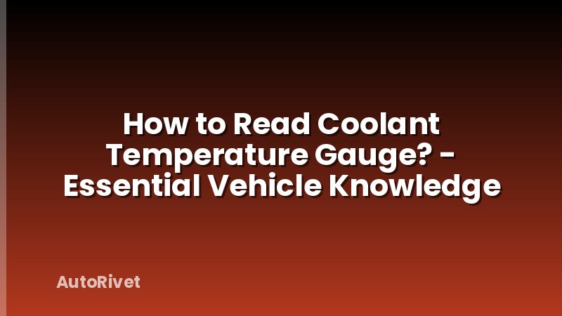 How to Read Coolant Temperature Gauge? - Essential Vehicle Knowledge