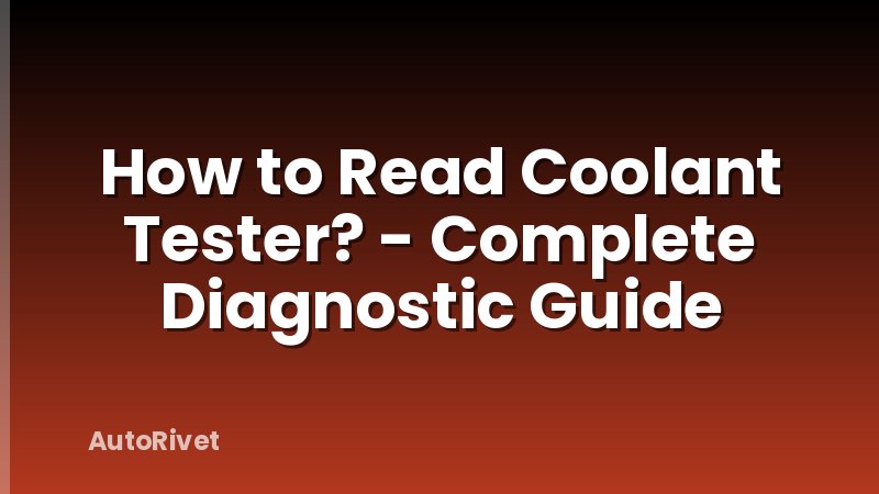 How to Read Coolant Tester? - Complete Diagnostic Guide