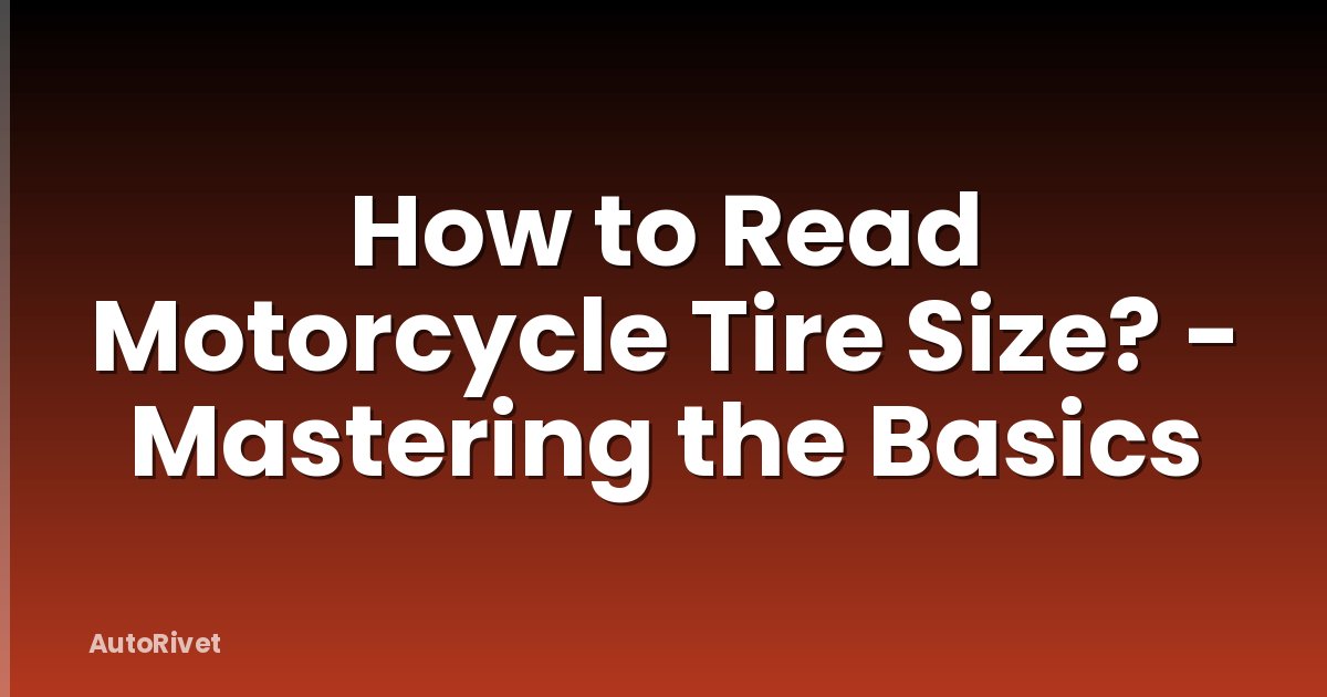 How to Read Motorcycle Tire Size? - Mastering the Basics
