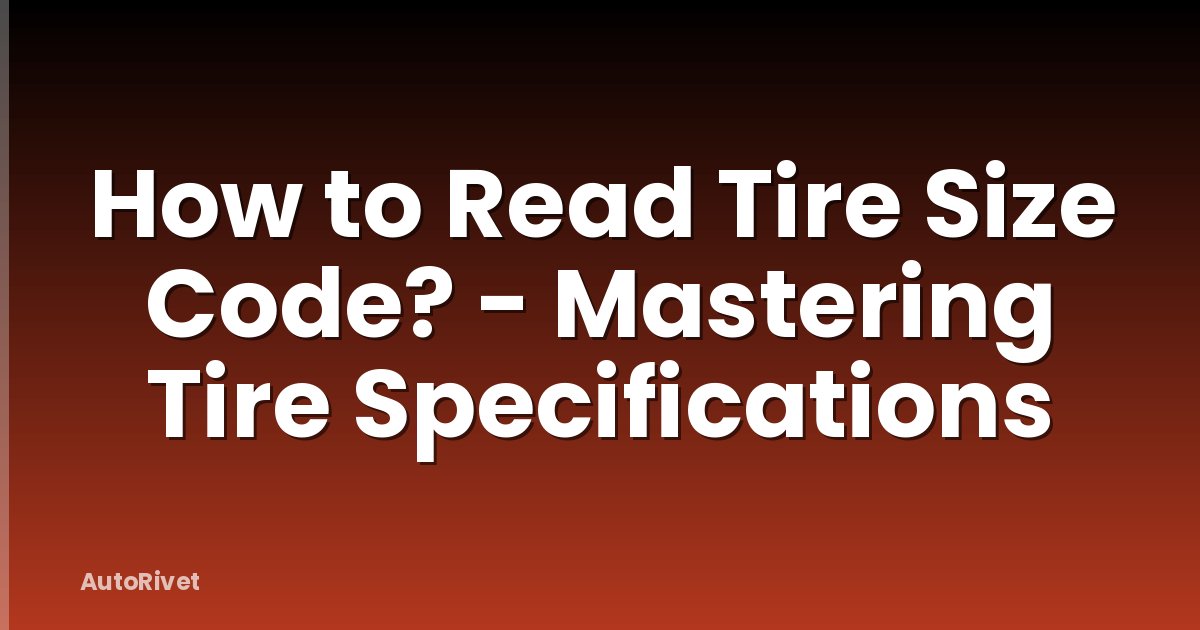 How to Read Tire Size Code? - Mastering Tire Specifications