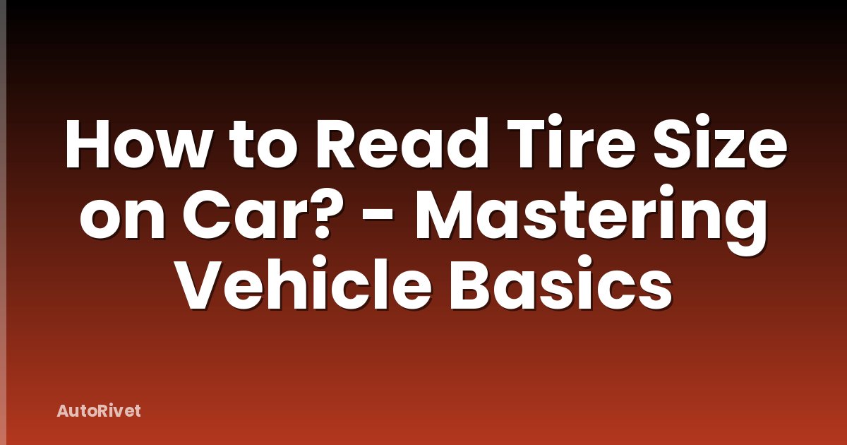 How to Read Tire Size on Car? - Mastering Vehicle Basics
