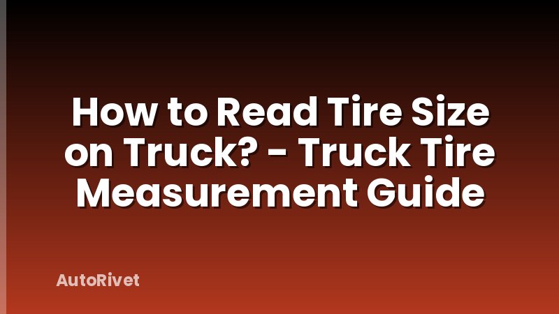 How to Read Tire Size on Truck? - Truck Tire Measurement Guide