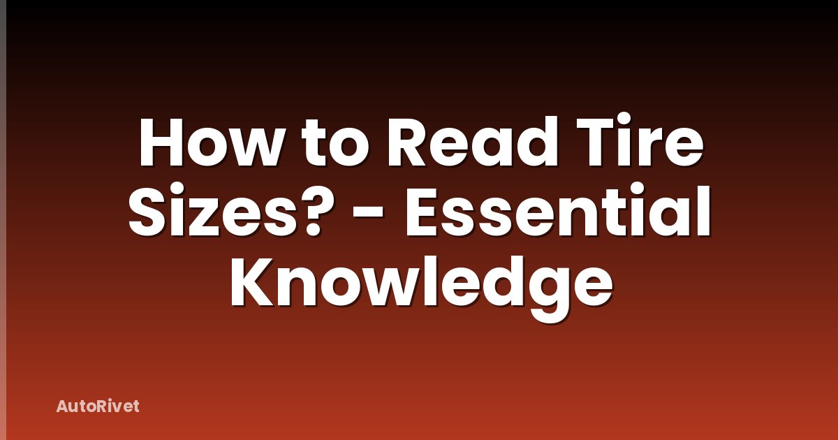 How to Read Tire Sizes? - Essential Knowledge