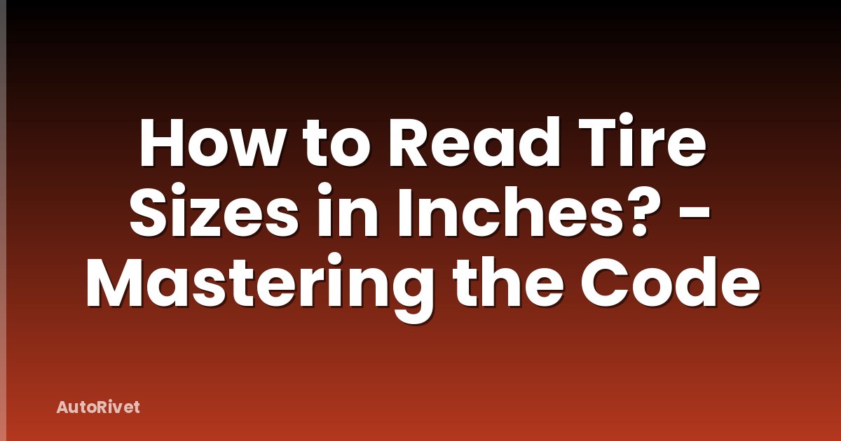 How to Read Tire Sizes in Inches? - Mastering the Code