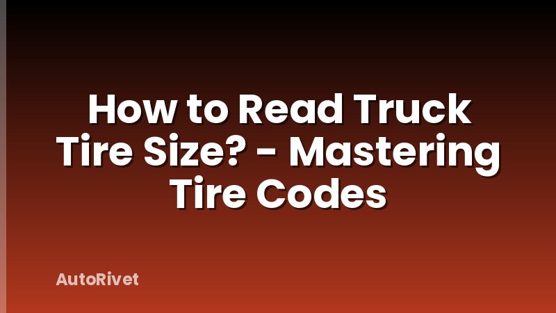 How to Read Truck Tire Size? - Mastering Tire Codes