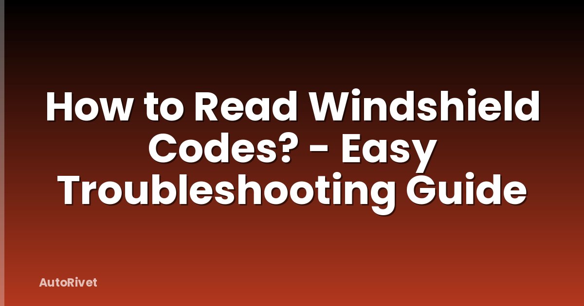 How to Read Windshield Codes? - Easy Troubleshooting Guide