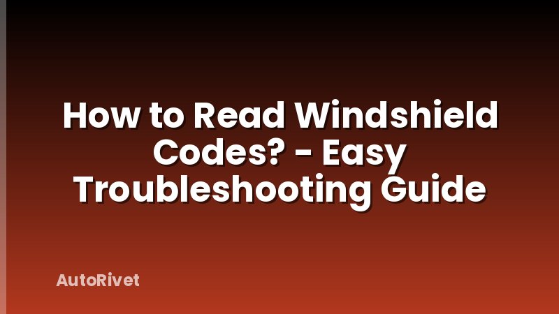 How to Read Windshield Codes? - Easy Troubleshooting Guide