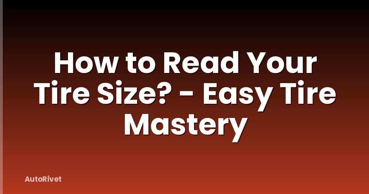 How to Read Your Tire Size? - Easy Tire Mastery