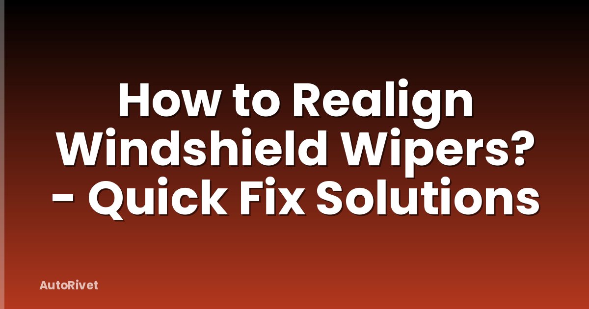 How to Realign Windshield Wipers? - Quick Fix Solutions