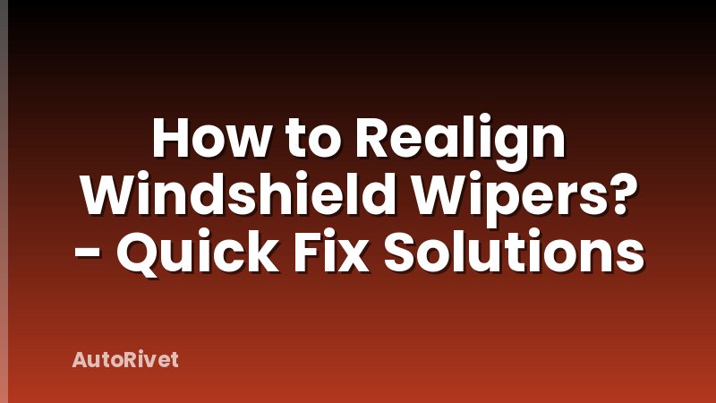 How to Realign Windshield Wipers? - Quick Fix Solutions