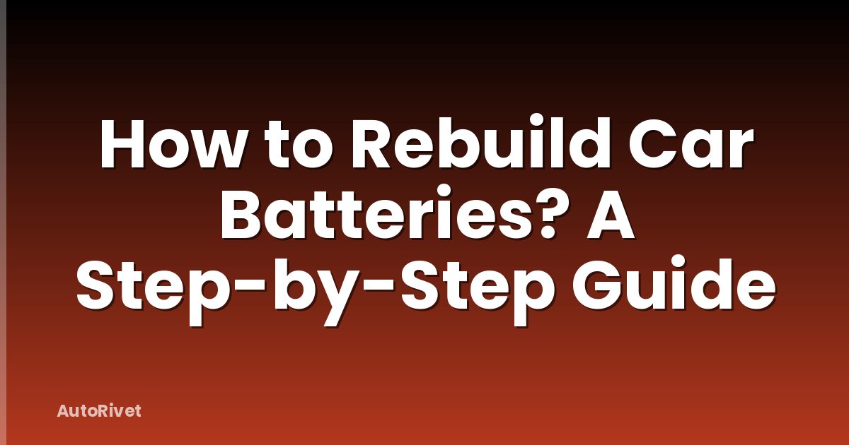 How to Rebuild Car Batteries? A Step-by-Step Guide