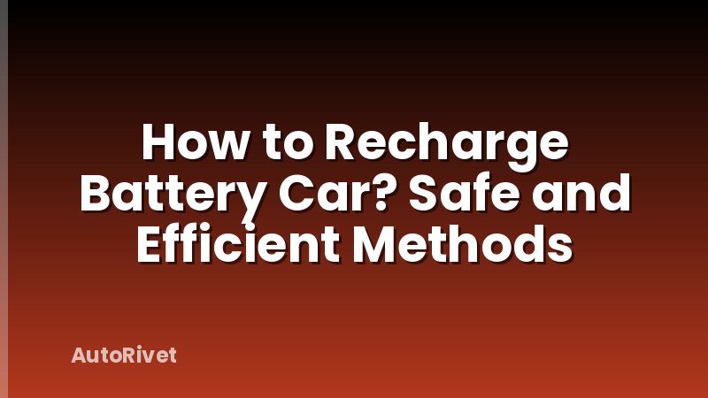 How to Recharge Battery Car? Safe and Efficient Methods