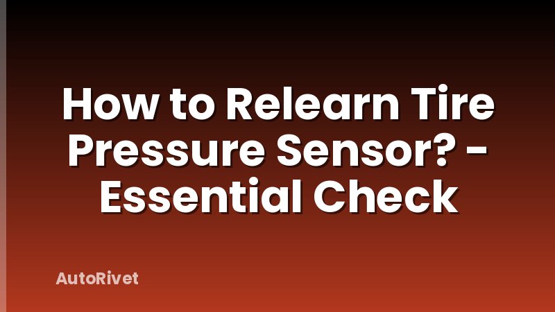 How to Relearn Tire Pressure Sensor? - Essential Check