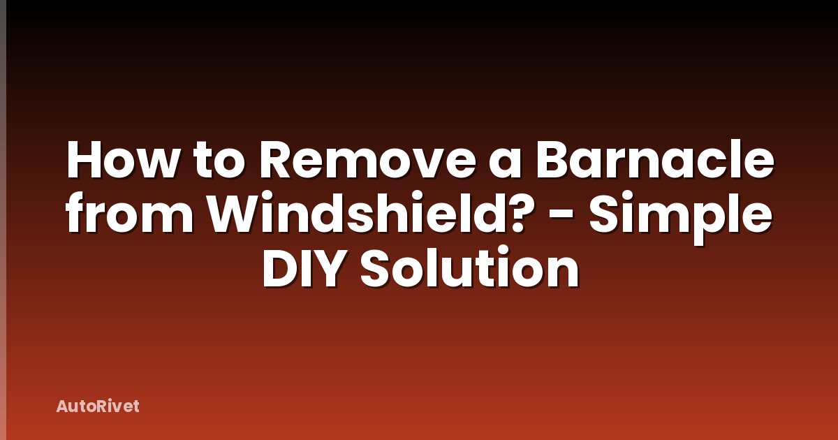 How to Remove a Barnacle from Windshield? - Simple DIY Solution