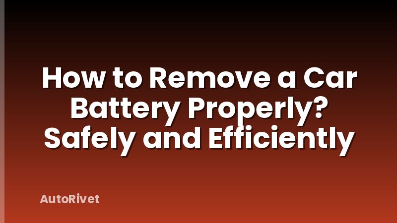 How to Remove a Car Battery Properly? Safely and Efficiently