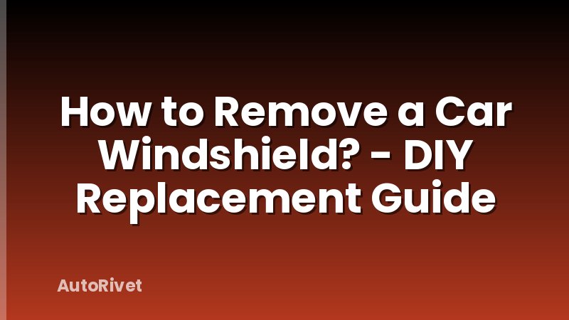 How to Remove a Car Windshield? - DIY Replacement Guide