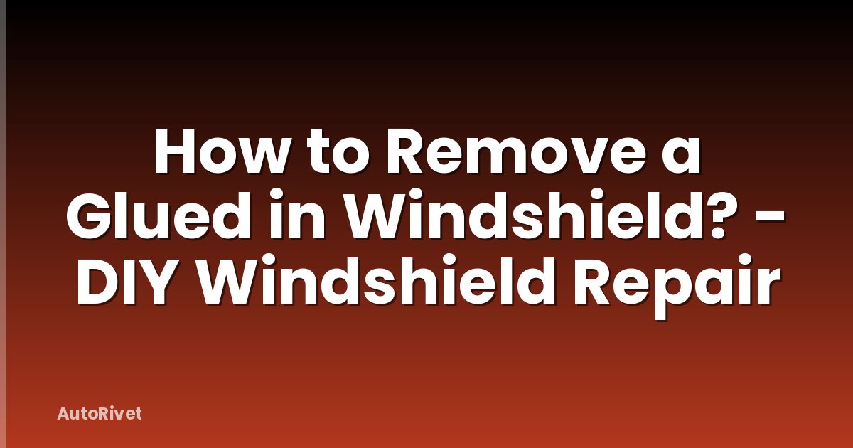 How to Remove a Glued in Windshield? - DIY Windshield Repair