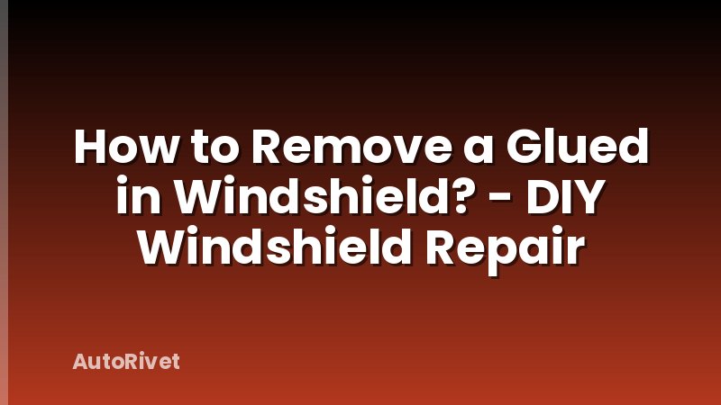 How to Remove a Glued in Windshield? - DIY Windshield Repair