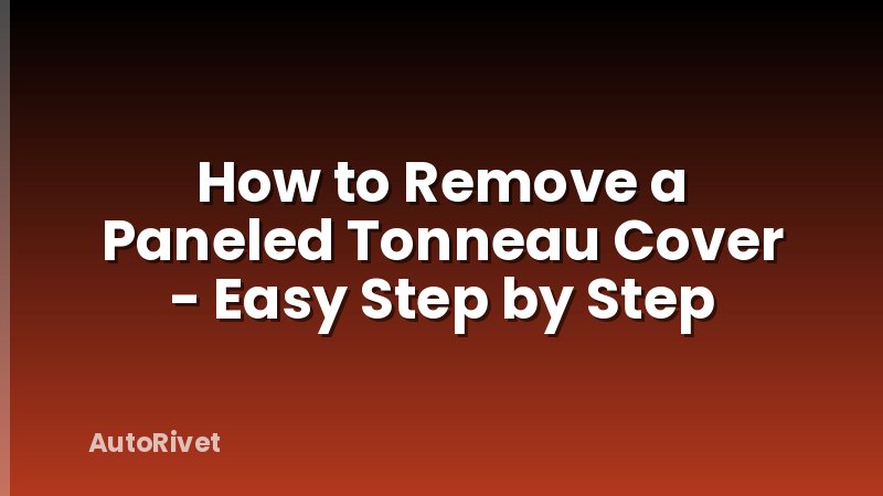 How to Remove a Paneled Tonneau Cover - Easy Step by Step