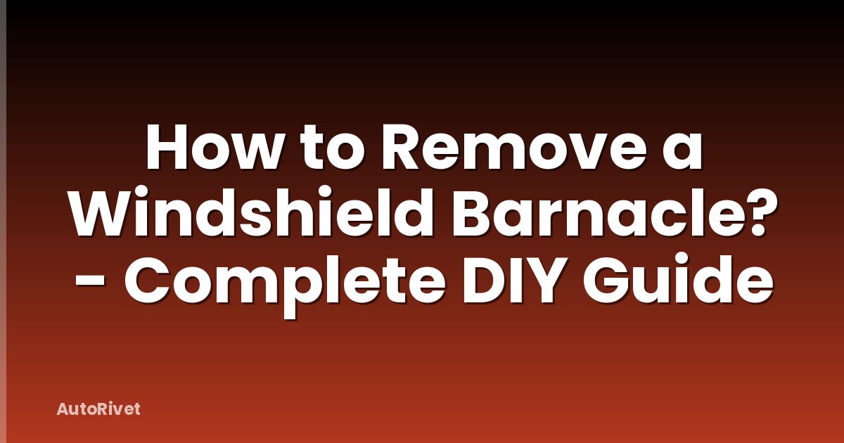 How to Remove a Windshield Barnacle? - Complete DIY Guide