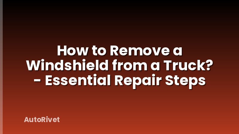 How to Remove a Windshield from a Truck? - Essential Repair Steps